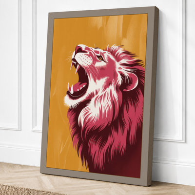 Roaring Lion Modern 1 Piece Wrapped Canvas Wall Art
