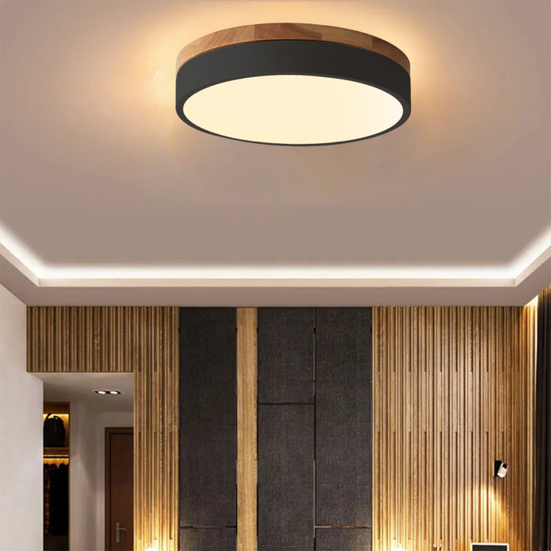 Aritina LED Flush Mount, 3000K, Matte Black