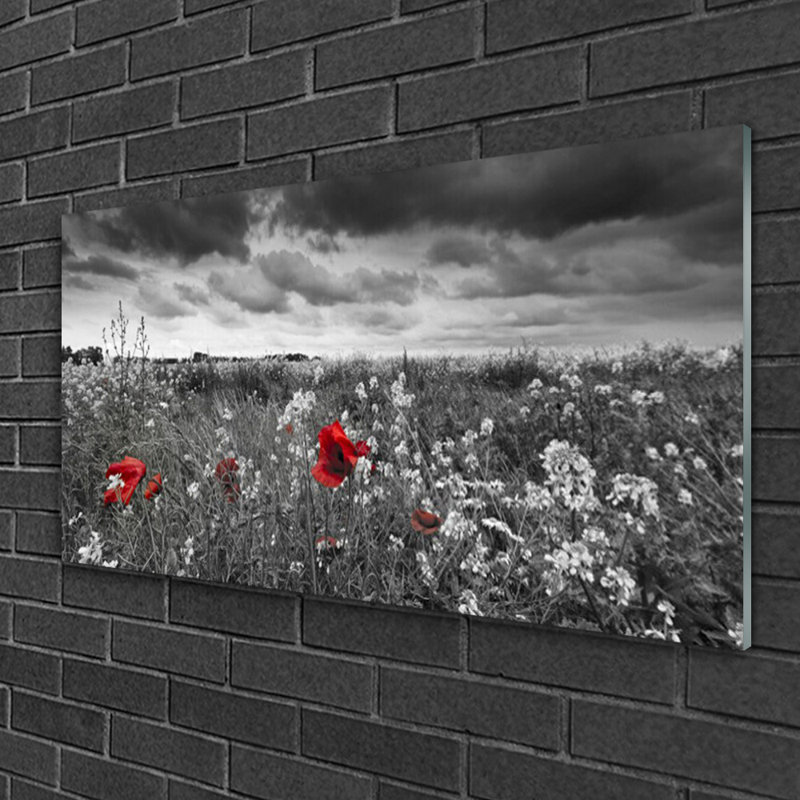 Meadow Flowers Nature 1 Piece Wall Art on Glass