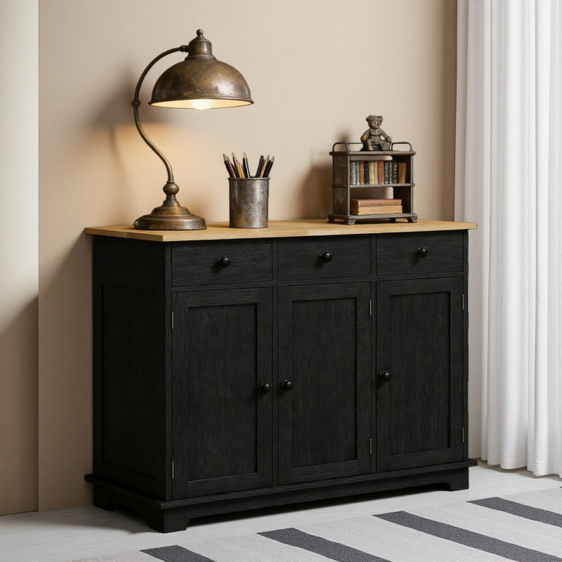 Entryway Accent Cabinet,Home Storage Cabinet,Floor Cupboard, Black