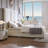 63" Velvet Queen Bed Frame with Storage Drawers, No Box Spring Needed, Cream-1854415747-1854415748