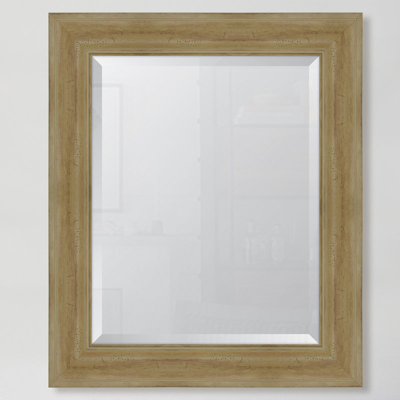 Miroir mural à cadre en résine English, H 36,5 po x l 30,5 po, Naturel