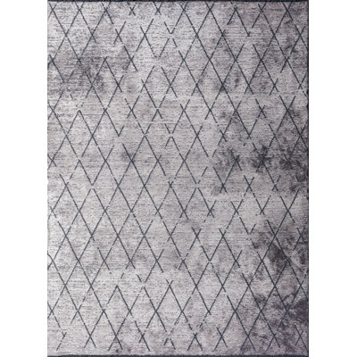 Rapture Gray/Black Argyle Luxury Area Rug