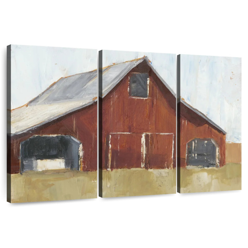 Lilie Rustic Red Barn I, 24" H x 38" W