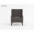 Iris 30" Modern & Contemporary Accent Chair with Textured Fabric Upholstery, Button-Tufted Wing Back, Brown Solid Wood Legs-1116859180