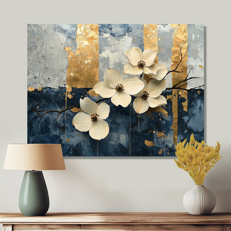 Imajae - Floral Wall Art, H 12 po x l 20 po, Toile tendue, Ne s’applique pas