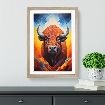 Buffalo Hard Edge Painting Art - Framed Print