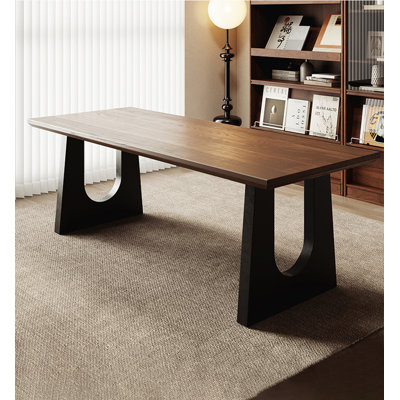 Table rustique en bois de pin avec base en fer noir