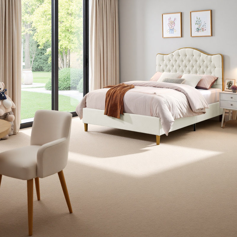 Structure de lit Luxelegance, Beige