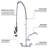Wall Mounted 47 Inch Commercial Kitchen Faucet with Pre-Rinse Sprayer