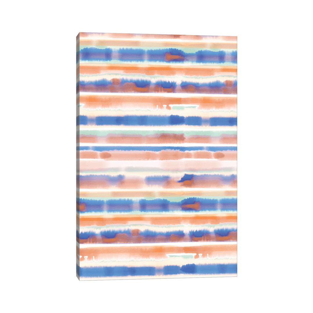 Watercolor Stripe Blue Orange