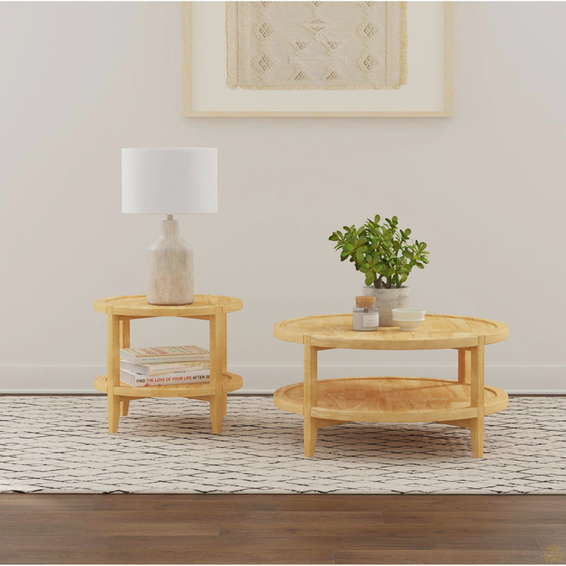 Table basse ronde en bois massif
