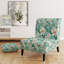 Motif bohémien Dream Emerald Dahlia - Fauteuil de chambre rembourré de style campagnard, fauteuil d'appoint floral rustique
