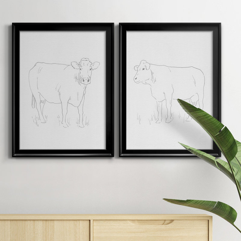 Ensemble de 2 reproductions sur toile de limousins limousins III, H 24,5 po x l 18,5 po x P 1 po, Noir