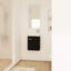 Meuble-lavabo de salle de bain - Châtaignier noir mural de 16 pouces pour petits espaces Baignoire compacte facile à entretenir