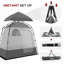 Tente de douche, abri intime pour le camping, vestiaire avec 2 chambres, sac de douche, plancher et sac de transport, gris foncé-98211080-98211081