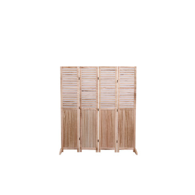 55.2''W X 65''H Solid Wood Folding Screen With 4 Panels, Natural Appearance, Metal Hinges For Quick Folding, Enhances Room Decor 4 Divider, 65''H, Finish, Simple And Handling, Interior Decoration