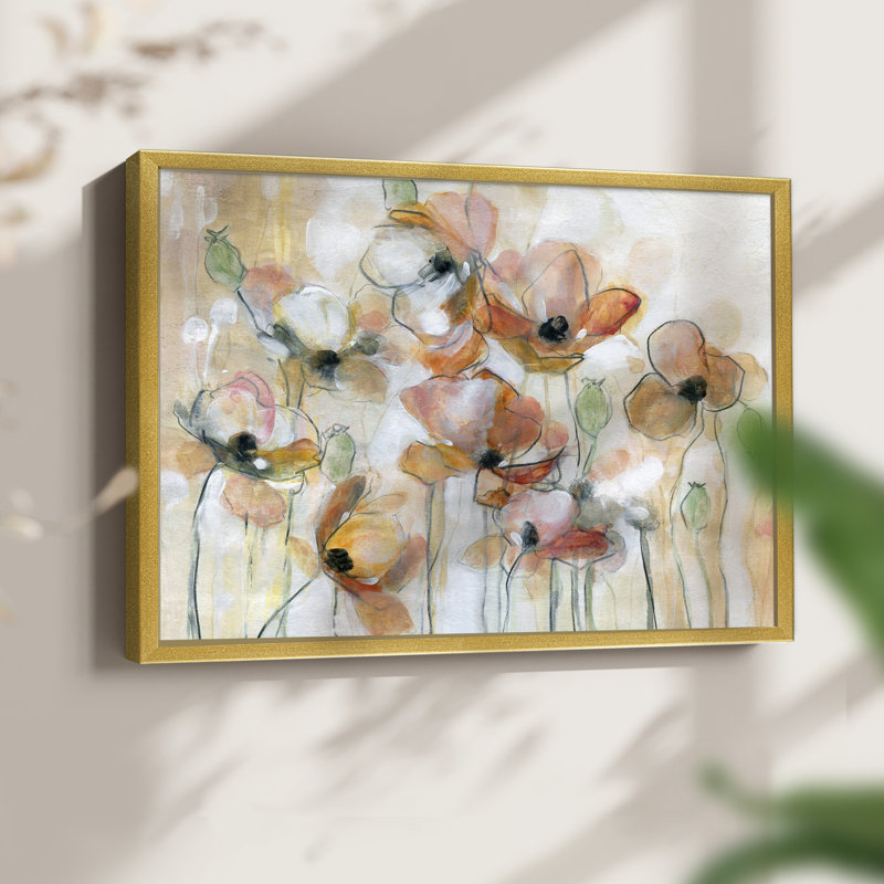 Abstract Poppy Field -Framed Print - Restickable, 22" H x 28" W