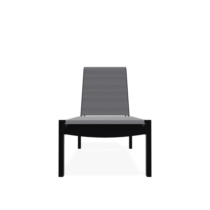 Chaise longue sans accoudoirs empilable en polymère avec accoudoirs Leeward, Noir, Étain Augustine