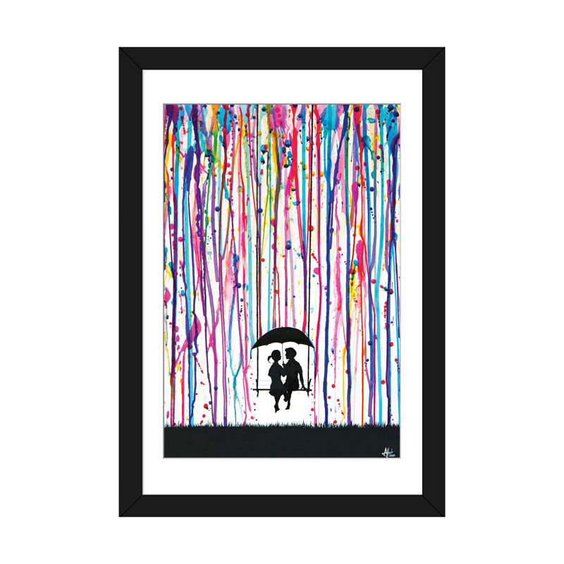 «Days Gone», peinture sur toile tendue, H 24 po x l 16 po x P 1 po, Papier d'art encadré noir, Blanc