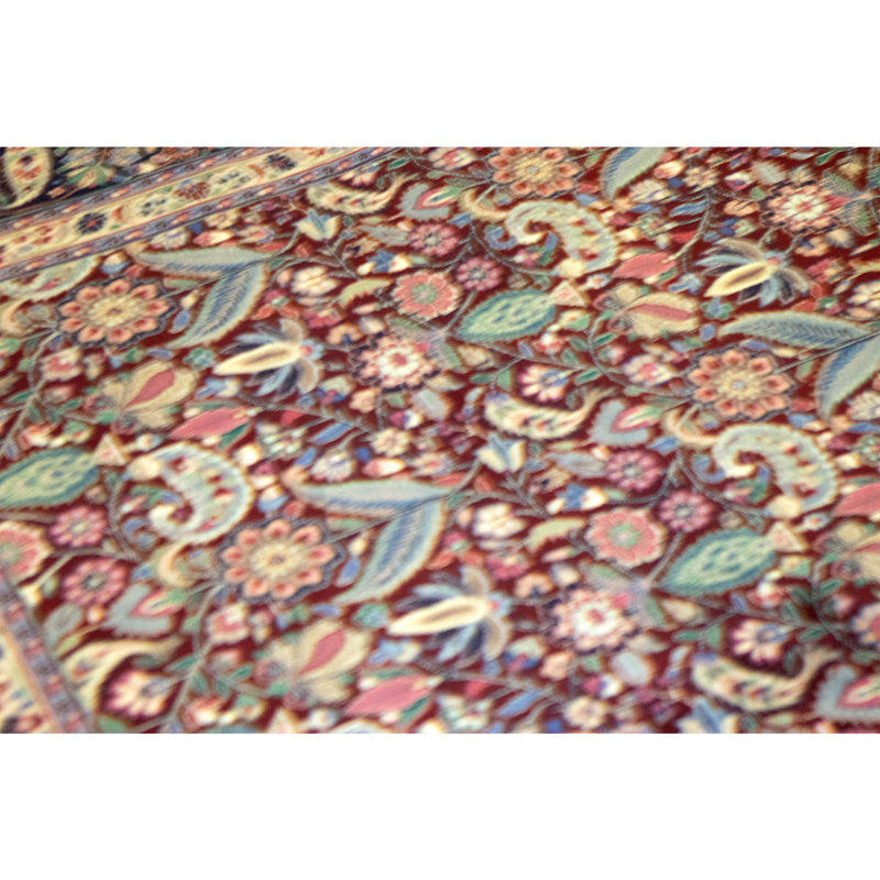 High-Quality Hand-Knotted Wine And Navy Area Rug