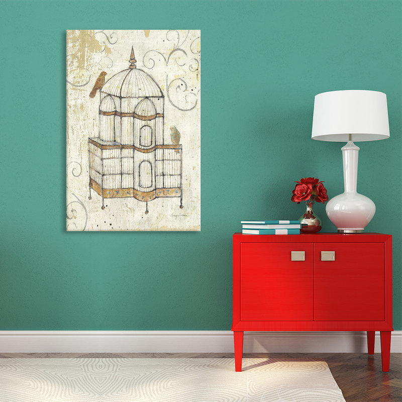 Impression sur toile Birdcage, H 12 po x L 18 po x P 1,5 po, Toile tendue, Pas de tapis