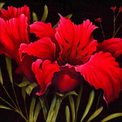 Crimson Bloom - impression sur toile tendue