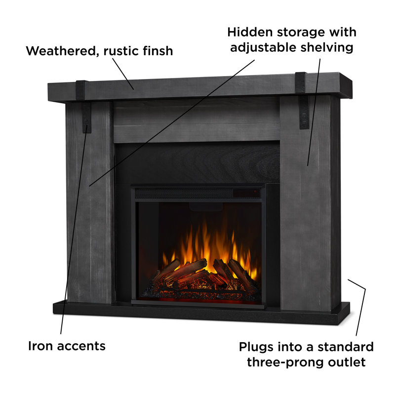 Aspen 49" Electric Fireplace by Real Flame, Gray