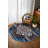 Minisase Collection Digital Print Cotton-Polyester Blue Moroccan Floral Rug-1538842481