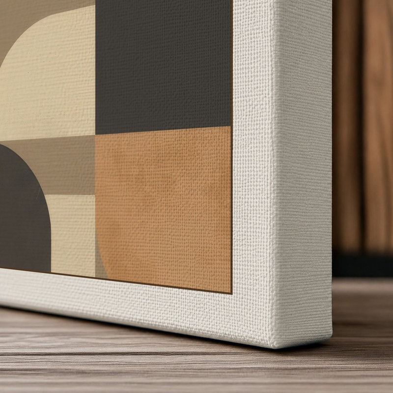 Harmony Geometric - Wrapped Canvas, 18x12 - 45.7 x 30.5 cm, Cream Border