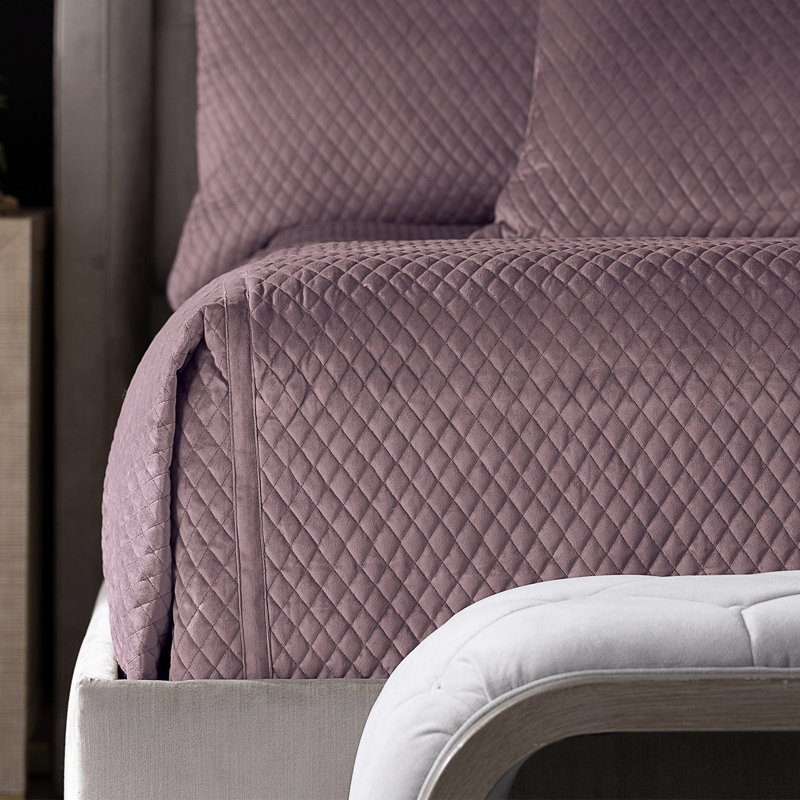 Valentina Velvet Coverlet, King Coverlet, Raisin