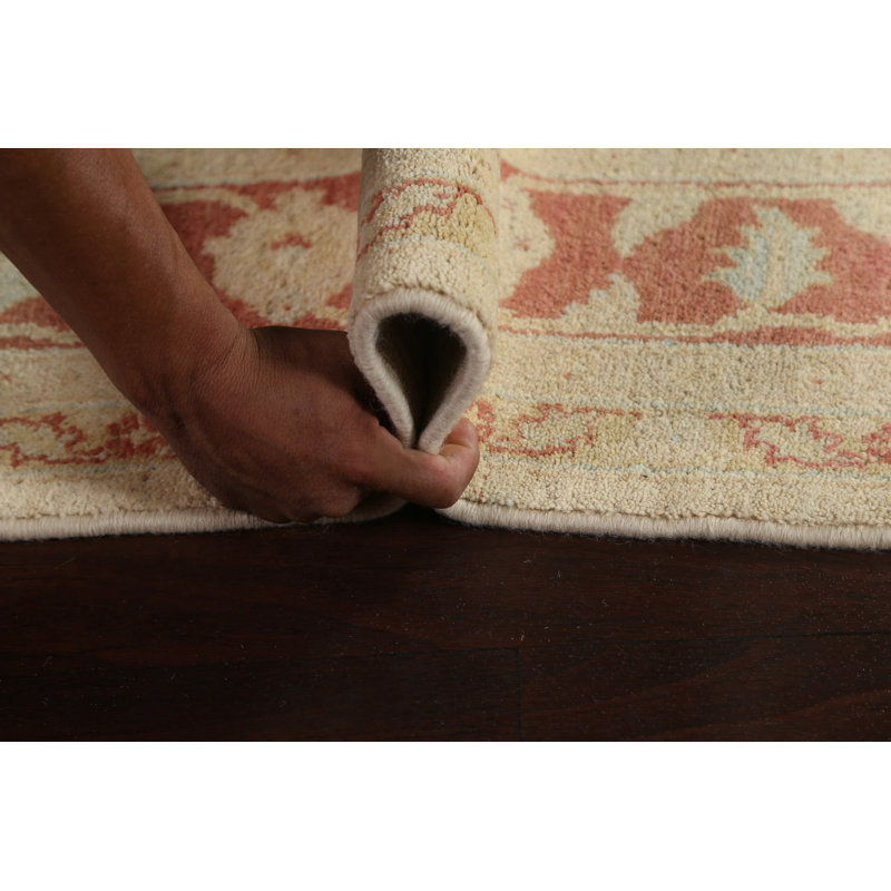 Tapis oriental à motif de teinture végétale Chobi Peshawar noué à la main 7 x 10