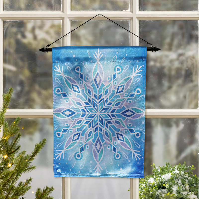 Drapeau de jardin vibrant flocon de neige
