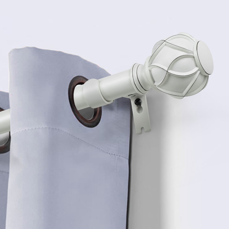 Tringle à rideaux simple réglable Buz, 28"-48", Noir