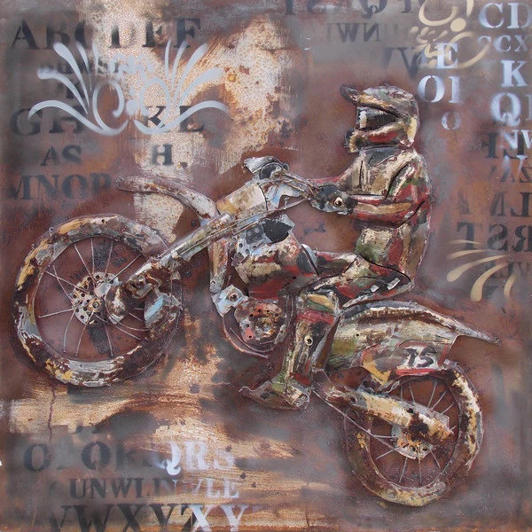 Motocycliste mâle - impression sans cadre