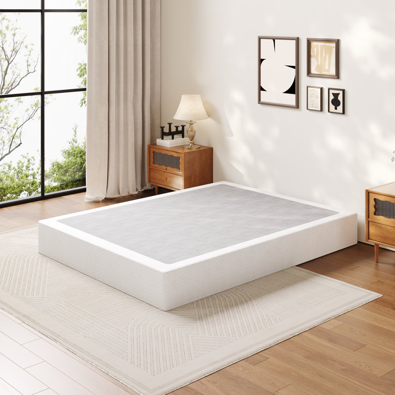 Sommier Queen de 23 cm (9 pouces), sommier robuste de 1360 kg (3000 lb), base de matelas Queen en métal avec housse en tissu, montage facile sans outils, silencieux