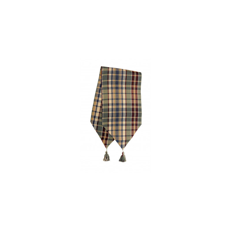 Vincenza Plaid 100% Cotton Table Runner, 54" x 13"