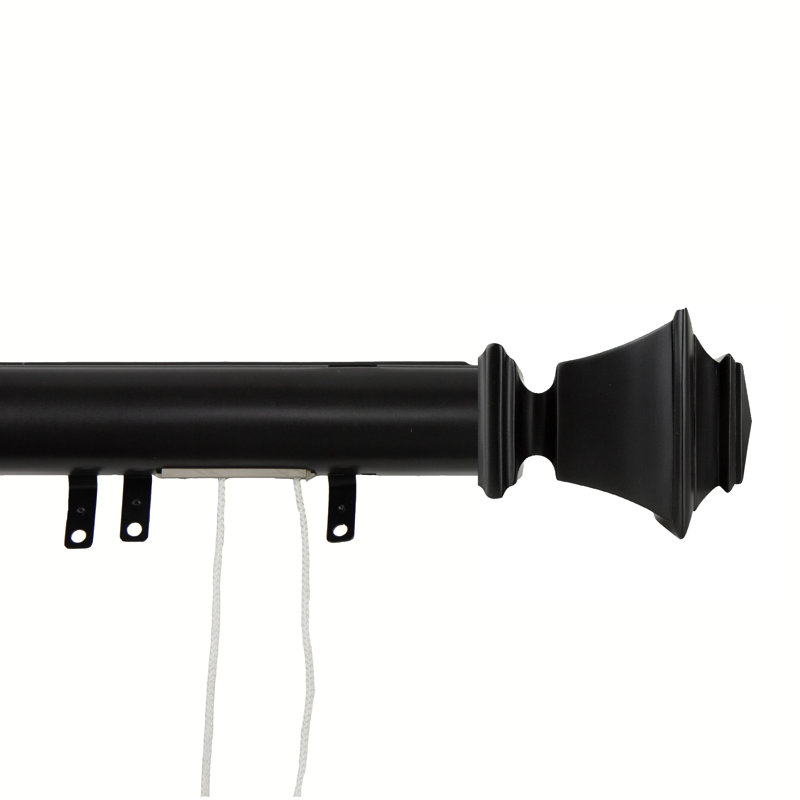 Tringle à rideaux simple réglable 1,5 po Venita, l 30 - 48 po, Noir
