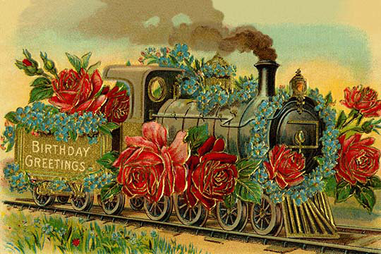 « birthday greetings », reproduction d’art, H 24 po x l 36 po