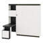 Lit escamotable peu encombrant avec bureau, tablettes et armoires, parfait pour les chambres d'amis