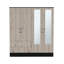 Armoire Ron, chambre, noir / gris clair