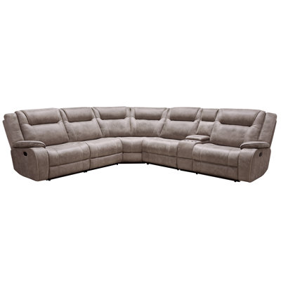 Brana Upholstered Reclining L-Shaped Sectional Symmetrical