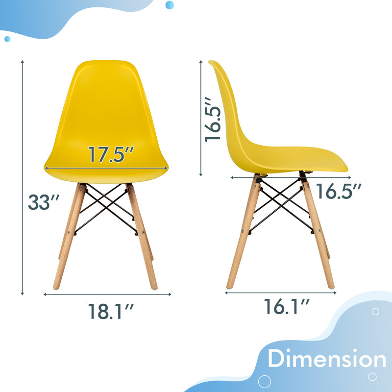 Chaise d'appoint pour bureau de cuisine Josclyn, Jaune