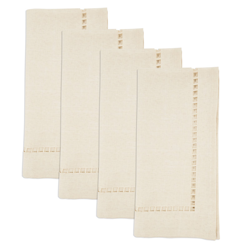 Laser-Cut Hemstitch Napkin (Set of 4), Cream