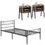Ensemble de lit et table de chevet 3 pièces Alsa-79152356-79152355
