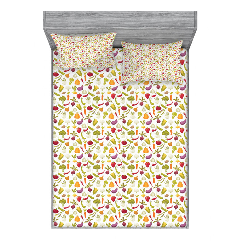 Microfiber Sheet Set, Queen Sheet Set with Fitted Sheet
