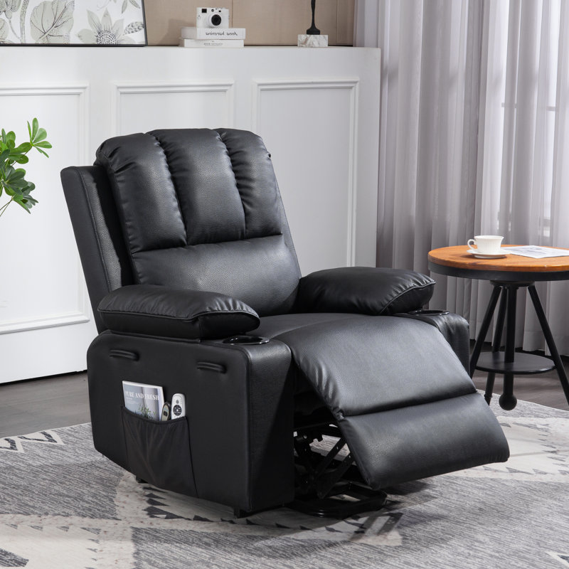 Faux Leather Heated Massage Chair, Power Lift
