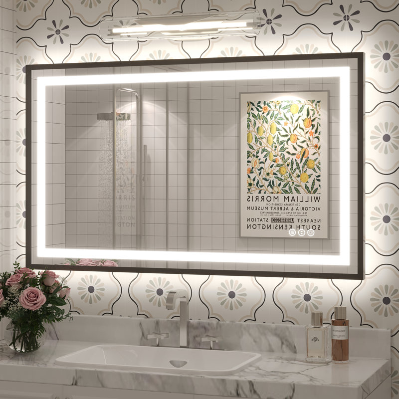 Miroir de salle de bain Molly Framelss, 40 po x 24 po, Noir