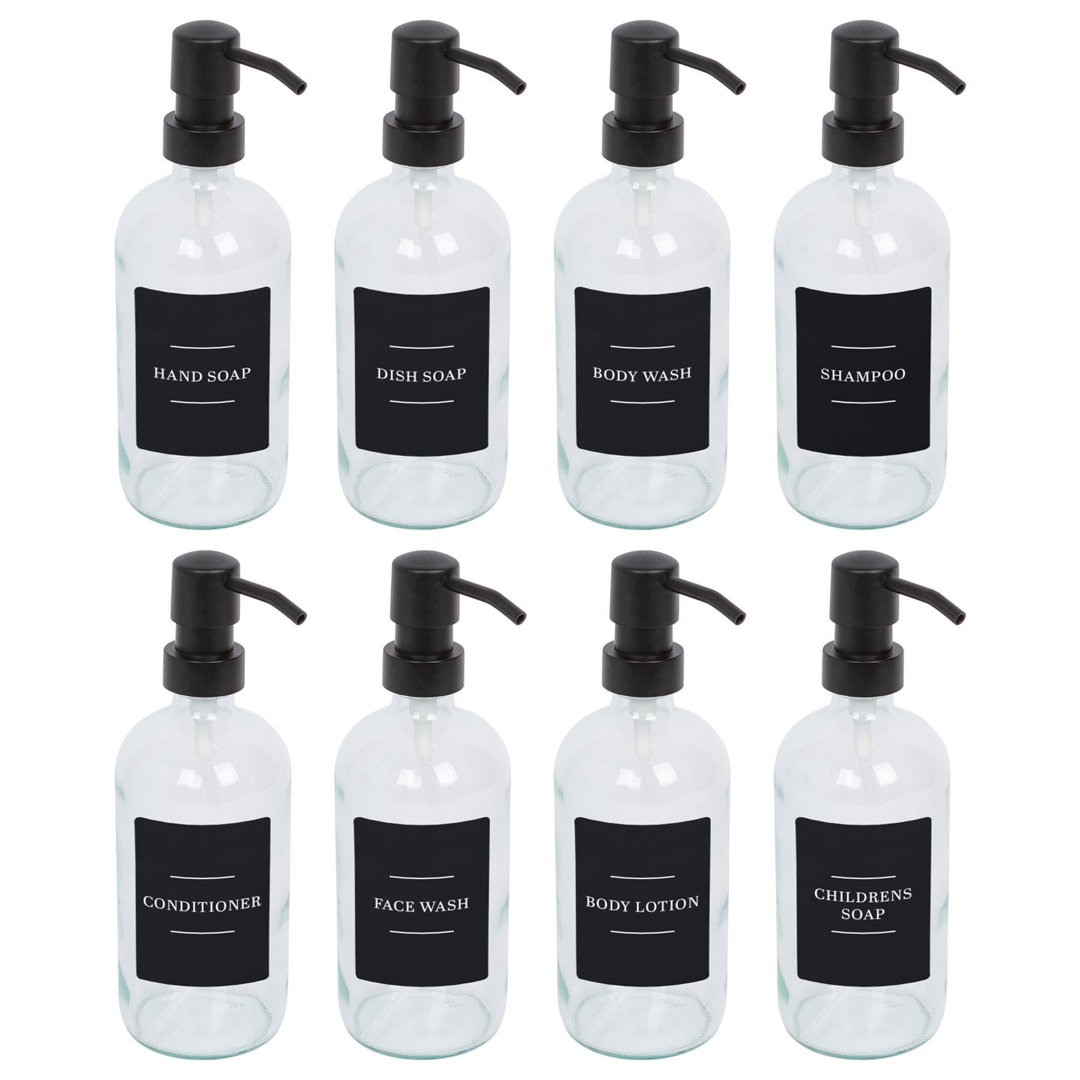 Glass Soap Dispensers with Labels - 500ml