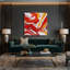 Abstrait art fluide sur toile rouge 73-689105916
